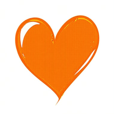 an orange heart with white background-1